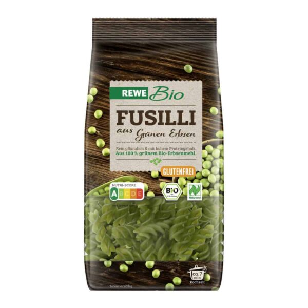 Grüne Erbsen Fusilli