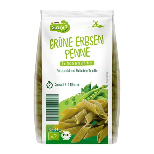 Grüne Erbsen Penne