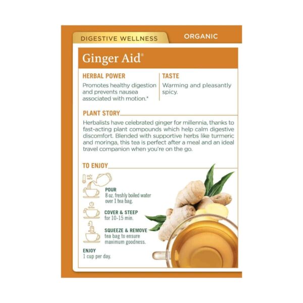 Traditional Medicinals Ginger Aid Tea info