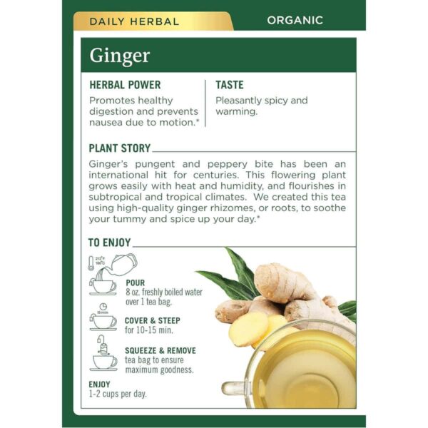 Traditional Medicinals Ginger Tea info