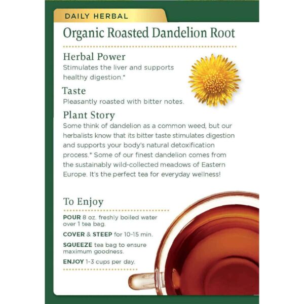 Traditional Medicinals Roasted Dandelion Root Tea info