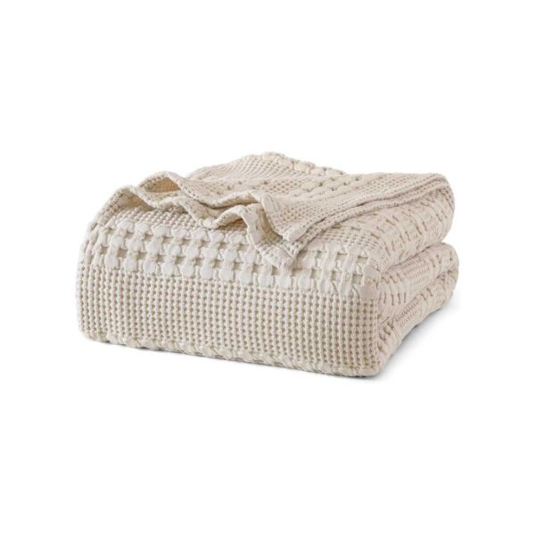 Baumwolldecke PHF 100% Baumwolle Waffelmuster