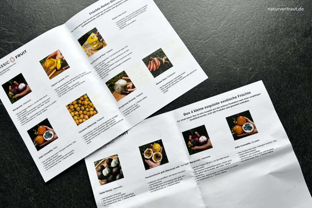 Jurassic Fruit Infoblatt in Früchteboxen